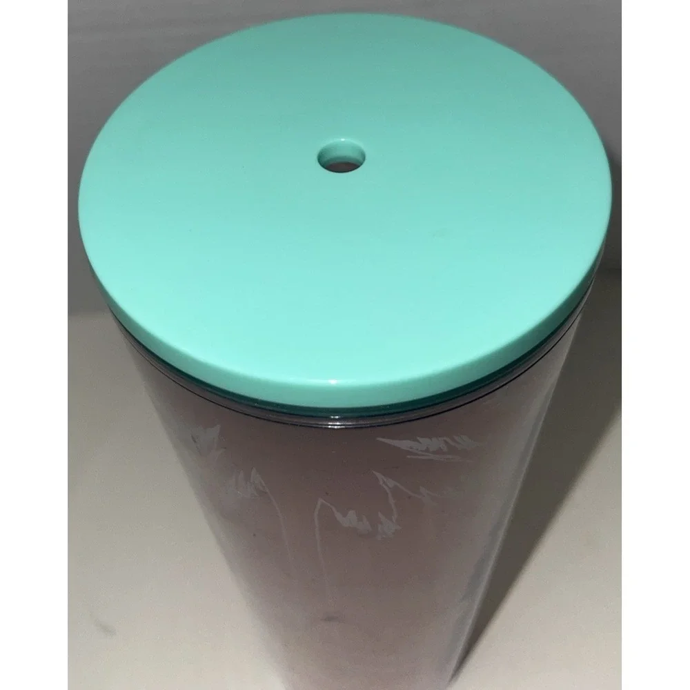 Starbucks Los Angeles Palm Pink Teal Venti Tumbler Cold Coffee Cup 24oz No Straw